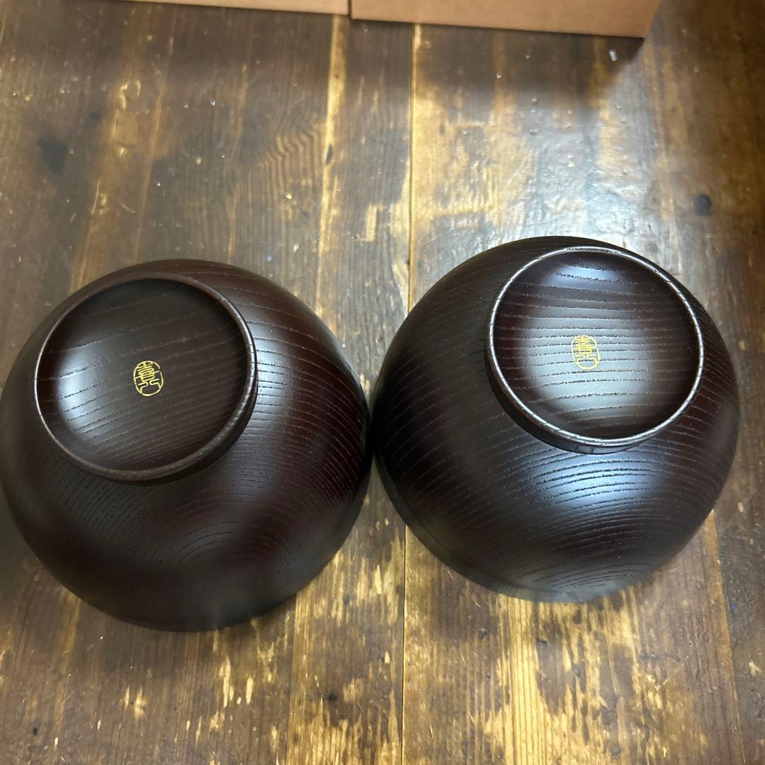 喜八工房　欅溜布張　4.0背高汁椀　2客