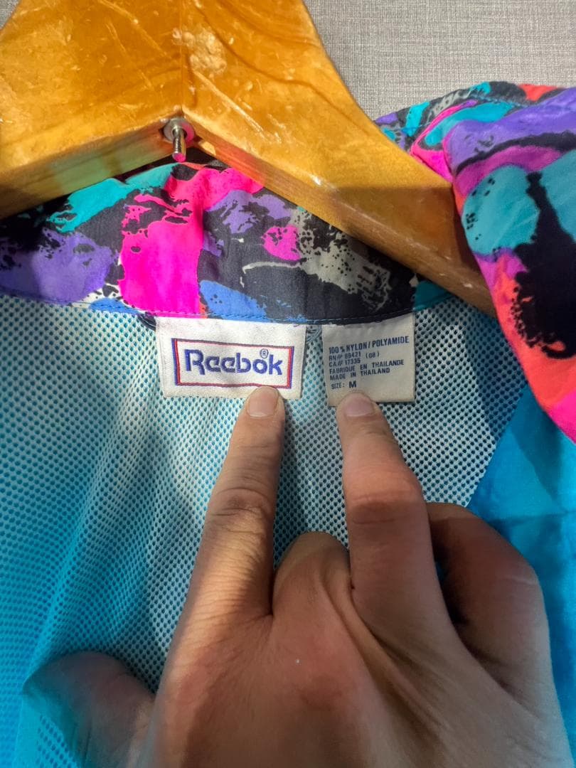 90s Reebok リーボック ビンテージ ナイロンジャケット マルチカラー