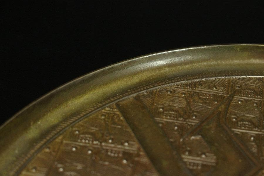 中国美術 幾何学模様 古鏡 φ22.3cm(HA499)