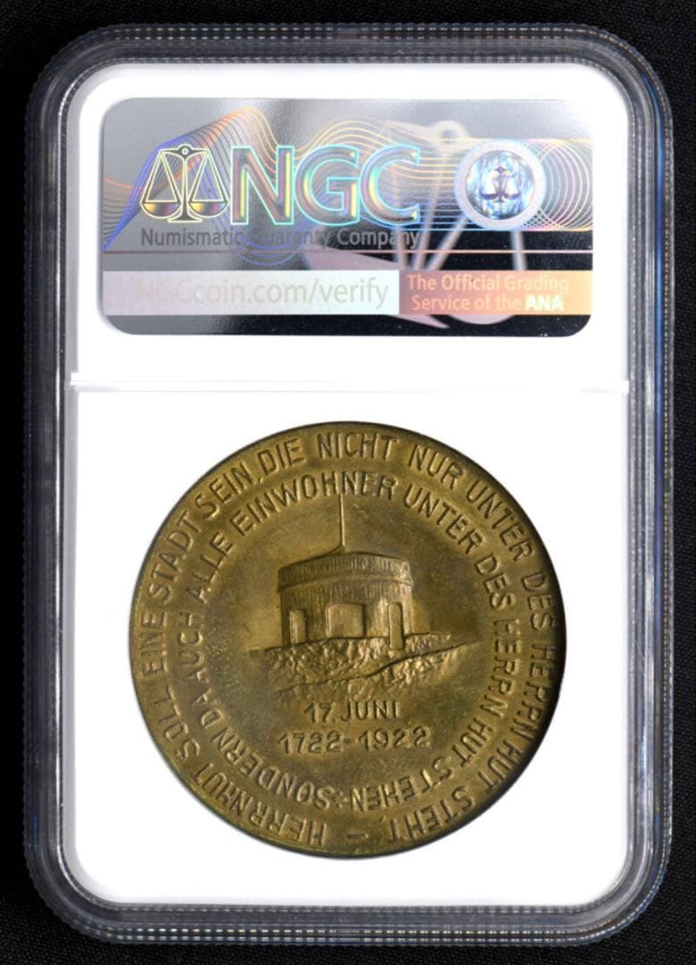 NGC MS63BN ドイツ 1922 青銅メダル ツィンツェンドルフ伯爵