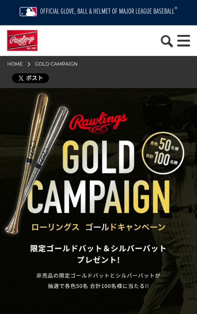 ローリングス非売品シルバーバット