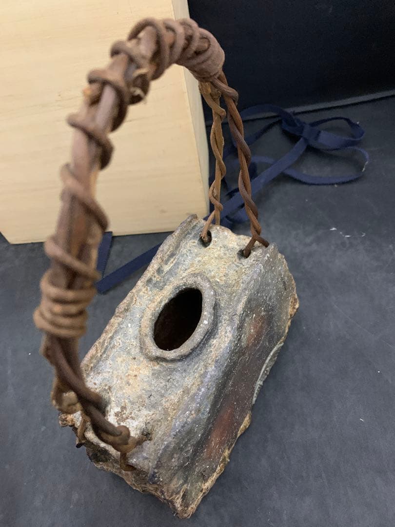 力窯　水垣力　扁壷　花器　花入　土味　栞共箱