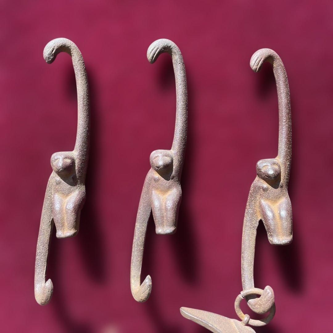 茶道具　吊るし花器と猿手(3つ)セット　昭和レトロ　三日月型