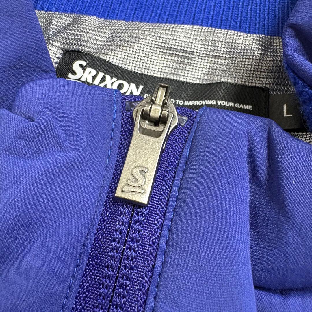 希少 SRIXON デサント ゴルフウェア ブルゾン ニット 素材切替 ブルー