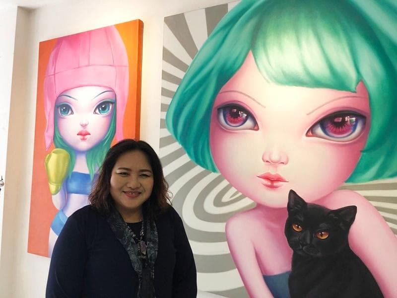 タイ人現代アート作家　Kanjana Kumkrut 2024年直筆原画