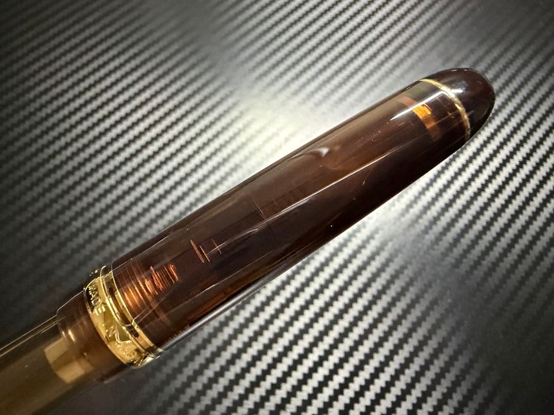 未使用品 株主限定 パイロット カスタム74 クリアブラウン F 細字 万年筆