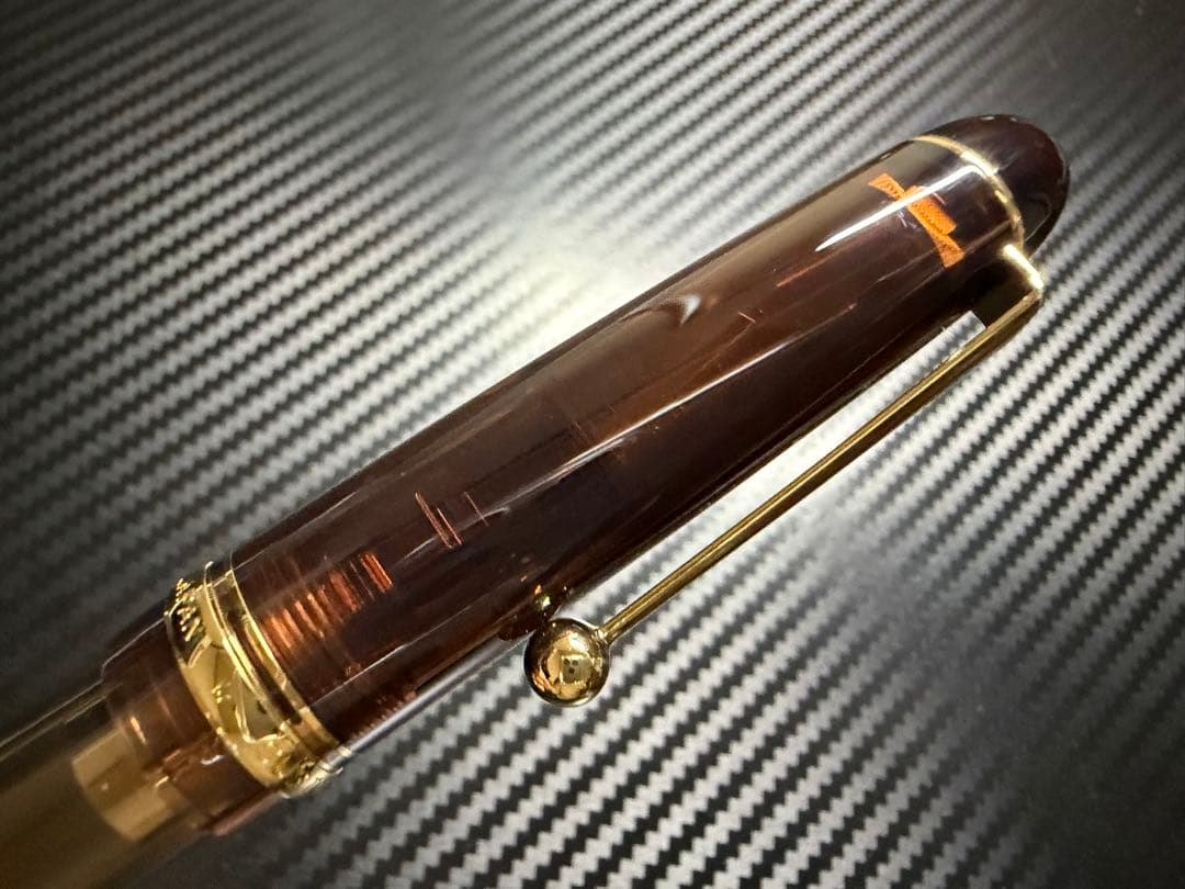 未使用品 株主限定 パイロット カスタム74 クリアブラウン F 細字 万年筆