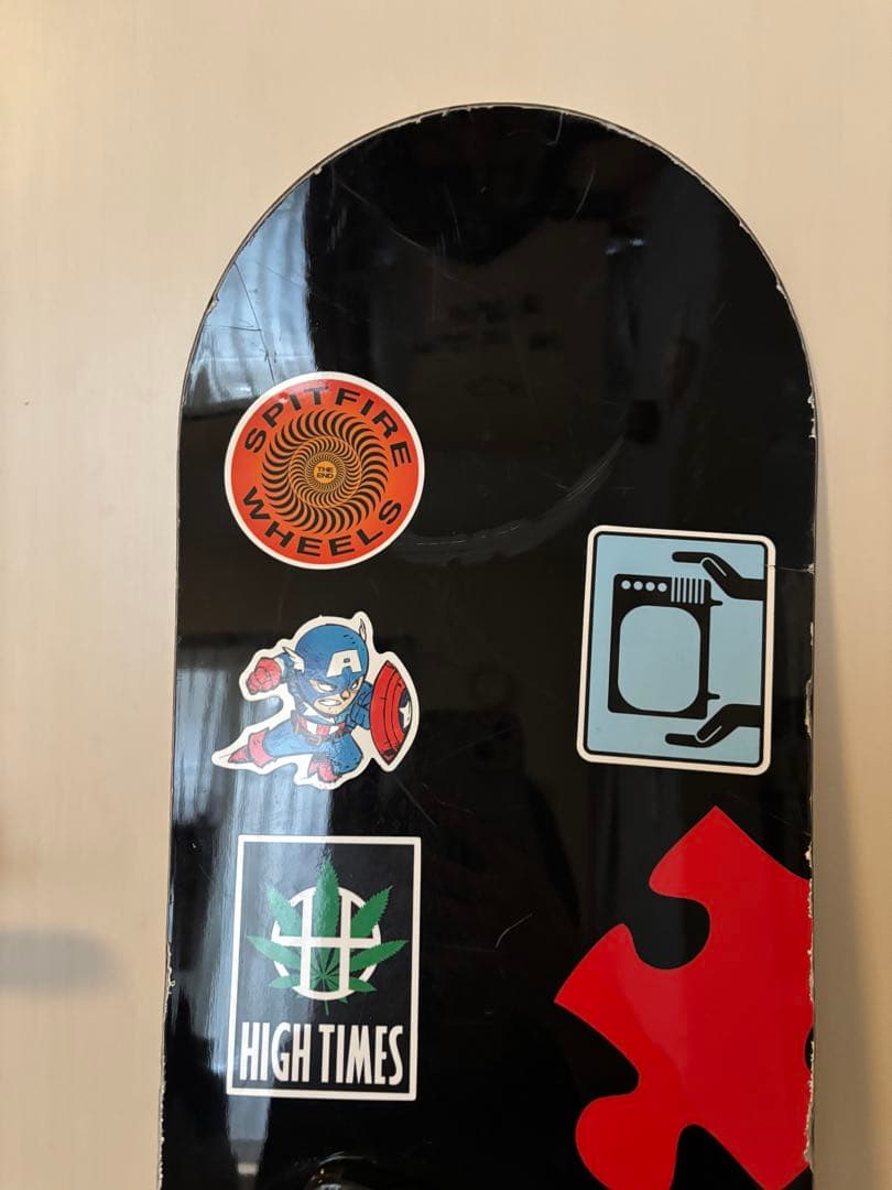 カラフル パズルピース スノーボード バインディング付き