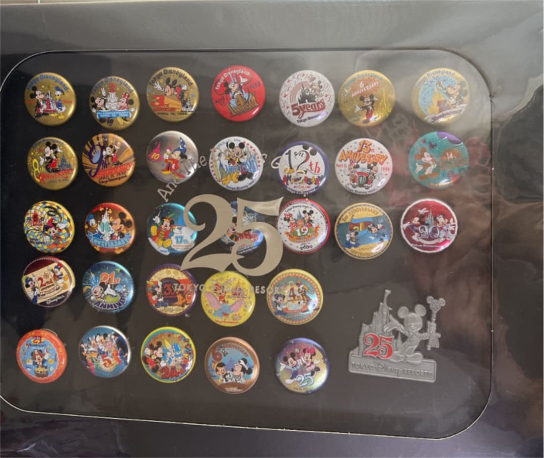 ディズニーランド25周年ミニピンバッジコレクション