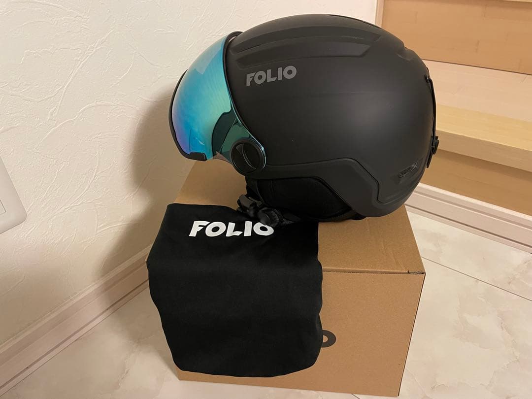 美品◾️FOLIO スキー スノーボード バイザー付ヘルメット 大人用Lサイズ
