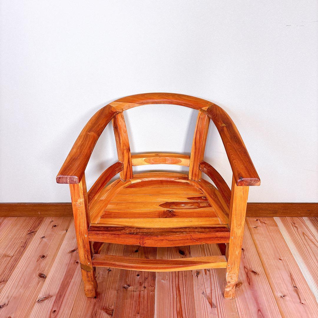 【良品】 つばきや チーク無垢材 ダイニングチェア ラウンジチェア