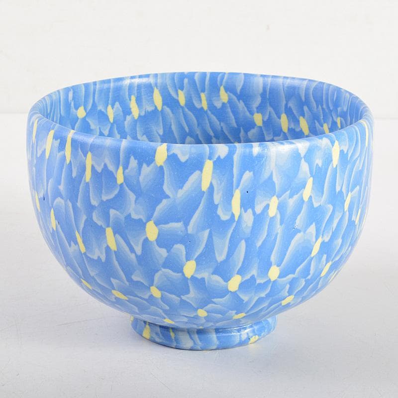 茶道具　瀬戸焼 更紗窯　長江哲男作　練上茶碗　共箱　V　6280