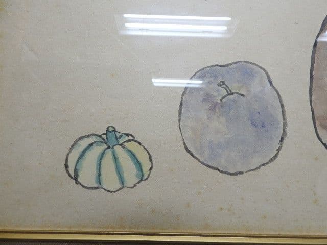 武者小路実篤　静物画賛額　M１３５７