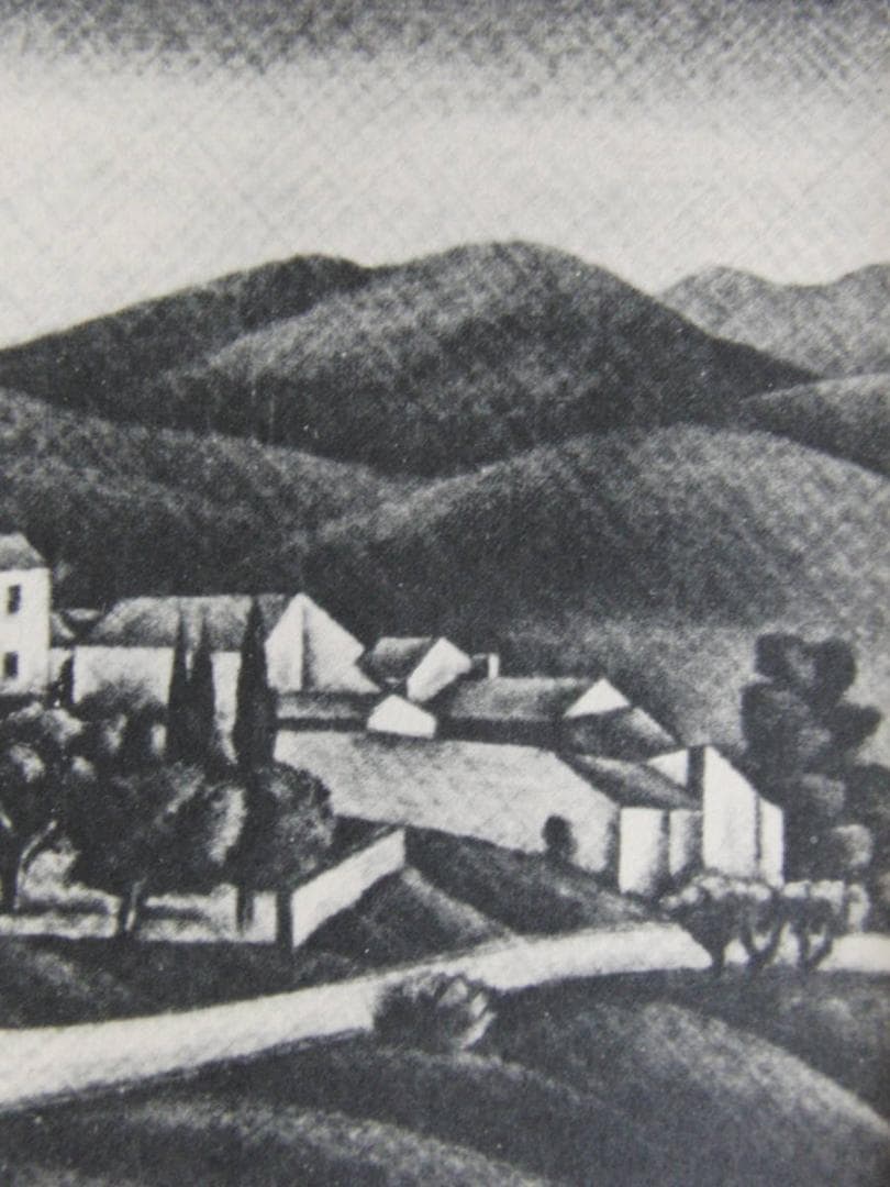 長谷川潔、ロエの村道、厳選、希少画集・額装画、新品高級額 額装付