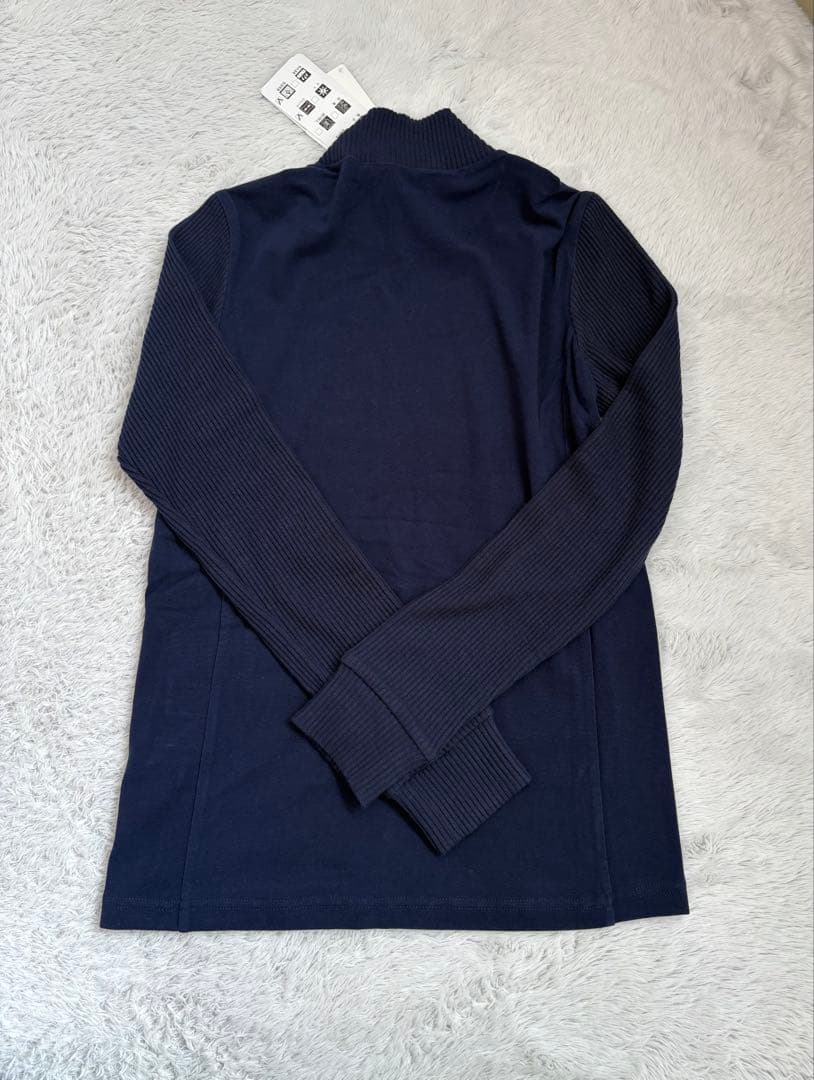 新品★adabat【吸湿発熱】異素材長袖モックネックプルオーバー　サイズ36