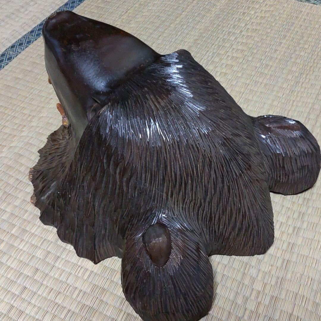 熊　クマ　木彫　壁掛　置物