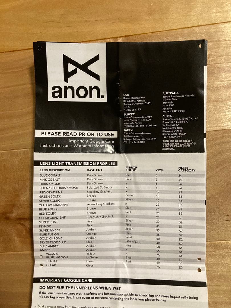 アノン　ゴーグル　m2 anon