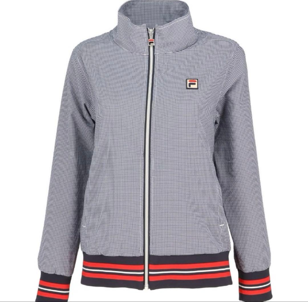 No.132 FILA ギンガムチェックトラックジャケット☆XL☆White☆