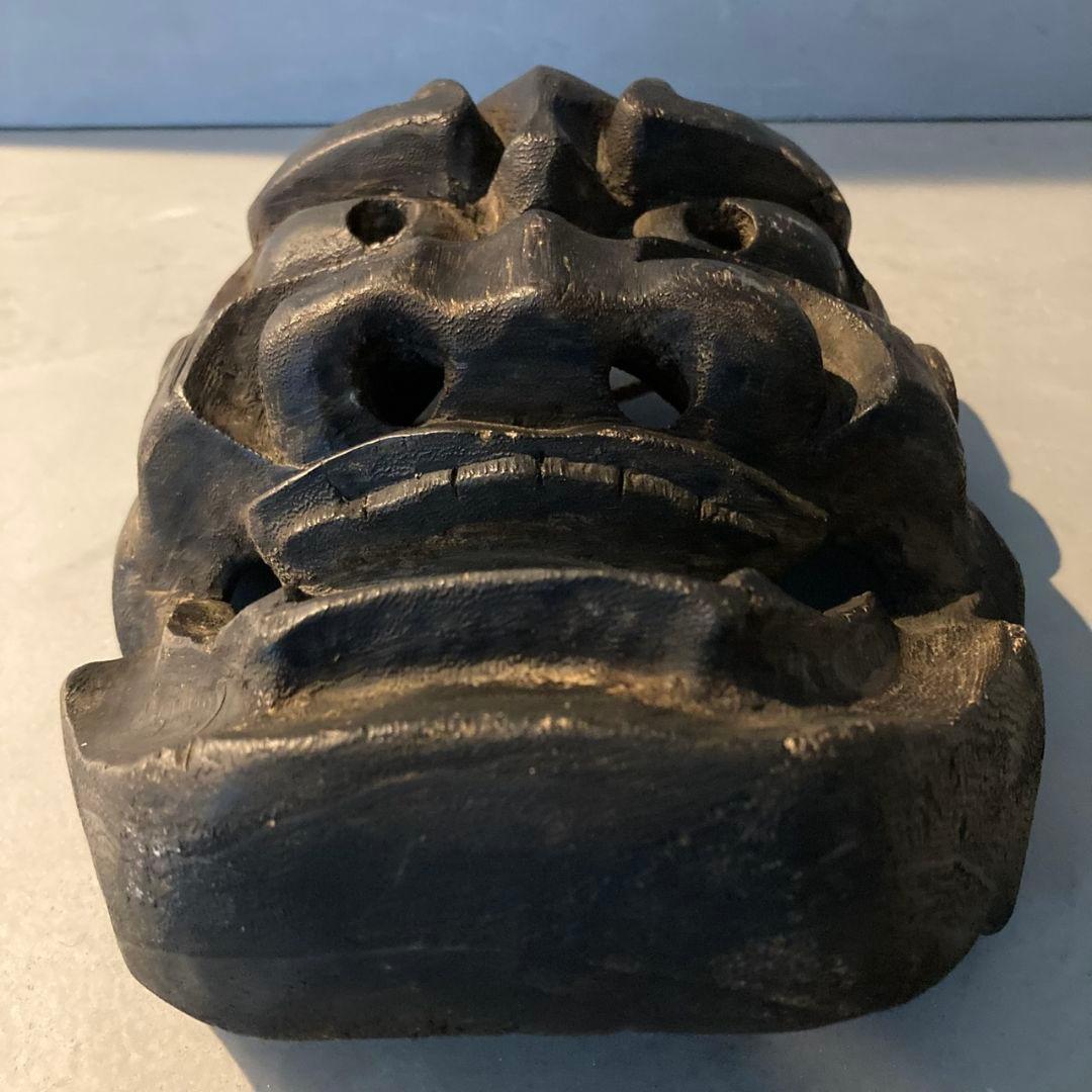 木彫りお面 鬼 魔除け面 竈神 カマド神 火難除け/盗難防止/家内安全/繁栄