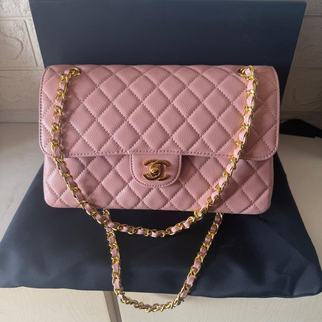 ピンク キルティング ショルダーバッグ