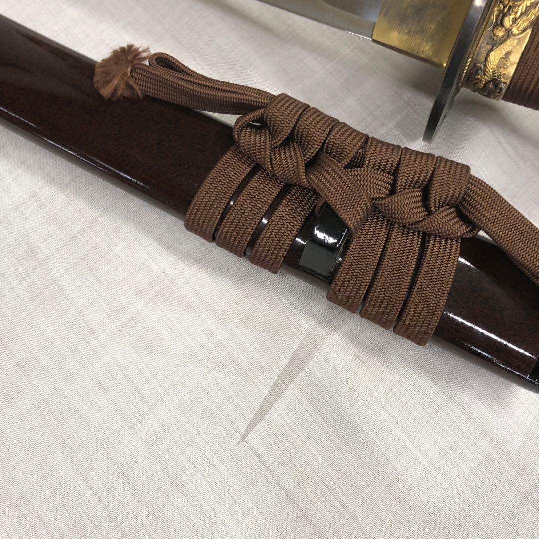 模造刀、美品　龍に梵字 茶色の柄 90cm