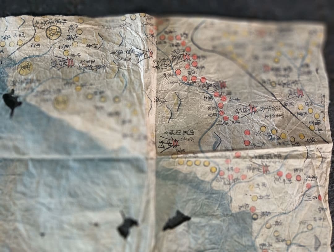 山形・宮城・福島城絵図十城　和紙台紙　肉筆彩色　お城　古地図　手描　仙台　古文書