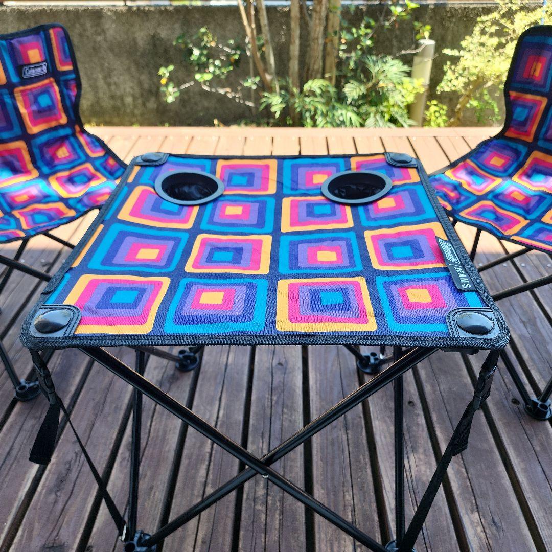 【値下げ】BEAMS　Colemanコラボ　 テーブルチェアセット マルチカラー