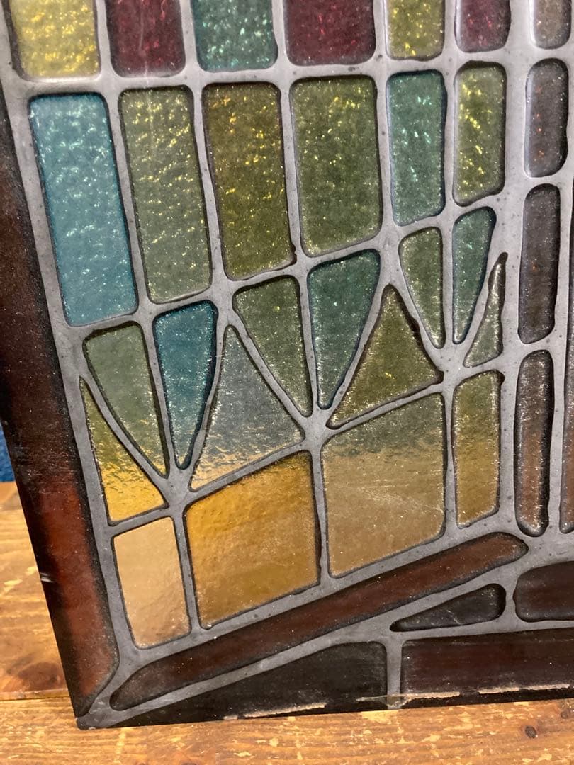 ステンドグラス　壁掛けインテリア　アンティーク調　ヴィンテージ　ユニコーン