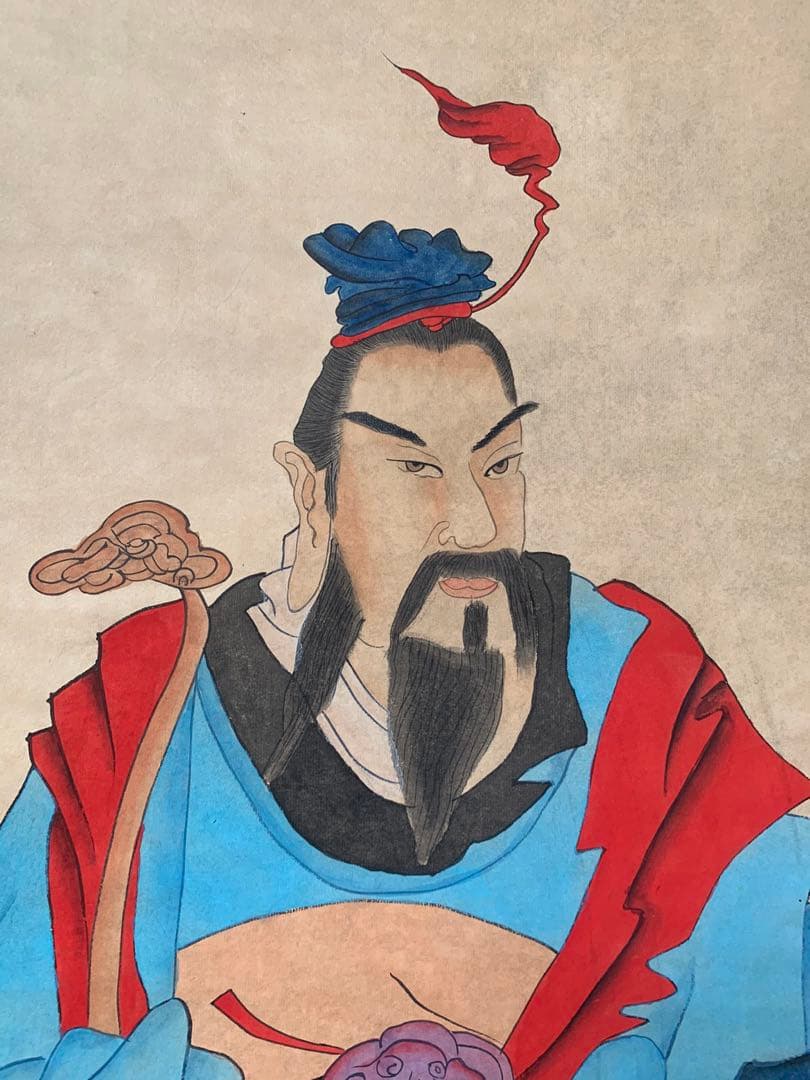 中国人物画 掛け軸 中堂 四尺 手描き 書画 人物図 中国美術 インテリア