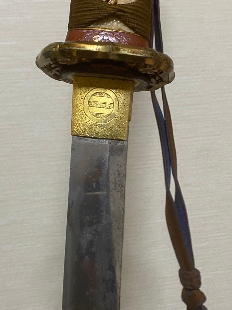 軍刀革鞘付き竹刀日本刀模造刀日本軍指揮官刀全長100cm