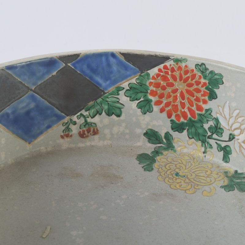 茶道具　陶斉作　色絵　花草文　手桶鉢　N　9817