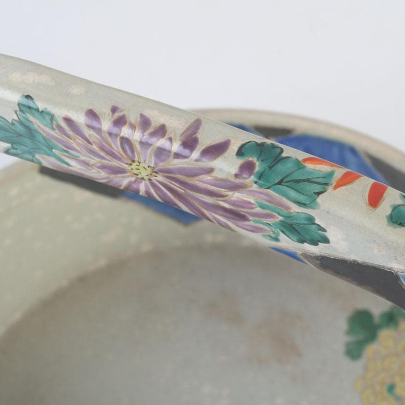 茶道具　陶斉作　色絵　花草文　手桶鉢　N　9817