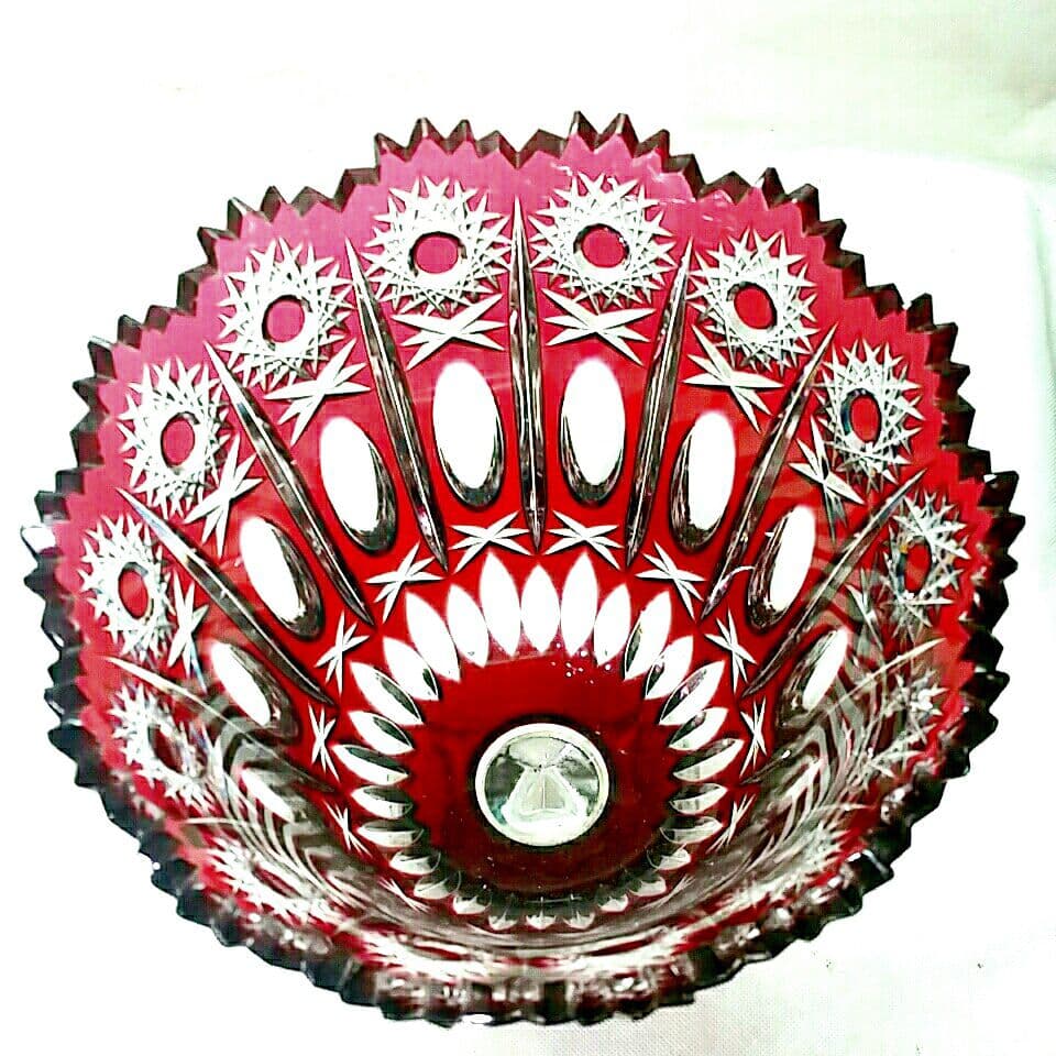 Murano Glass ムラノ カット 大型 花瓶