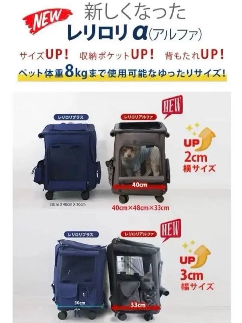 ペットキャリーカート♡レリロリ♡リュック♡キャリー バッグ♡折りたたみ 4way