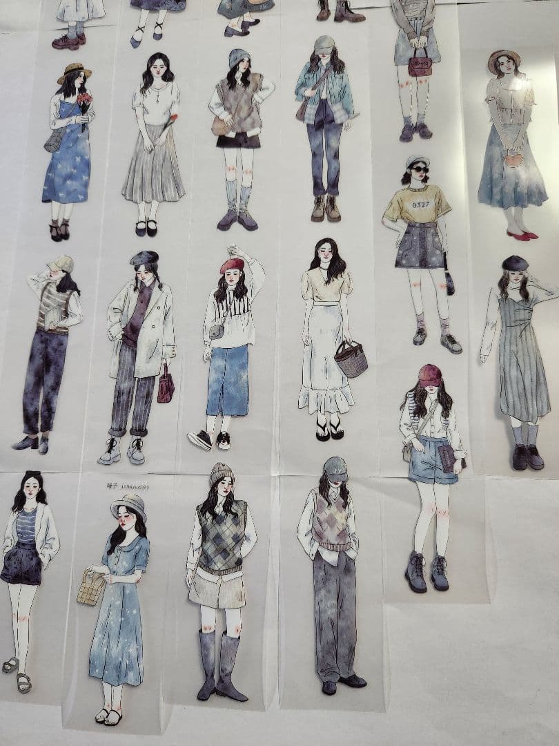 コラージュ素材 海外 マスキングテープ 人物 1ループ 切り売り おすそ分け