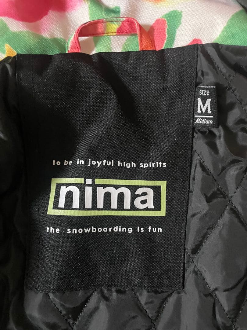 【即日発送】nima フラワー柄 スノーボードウェア上下セット M