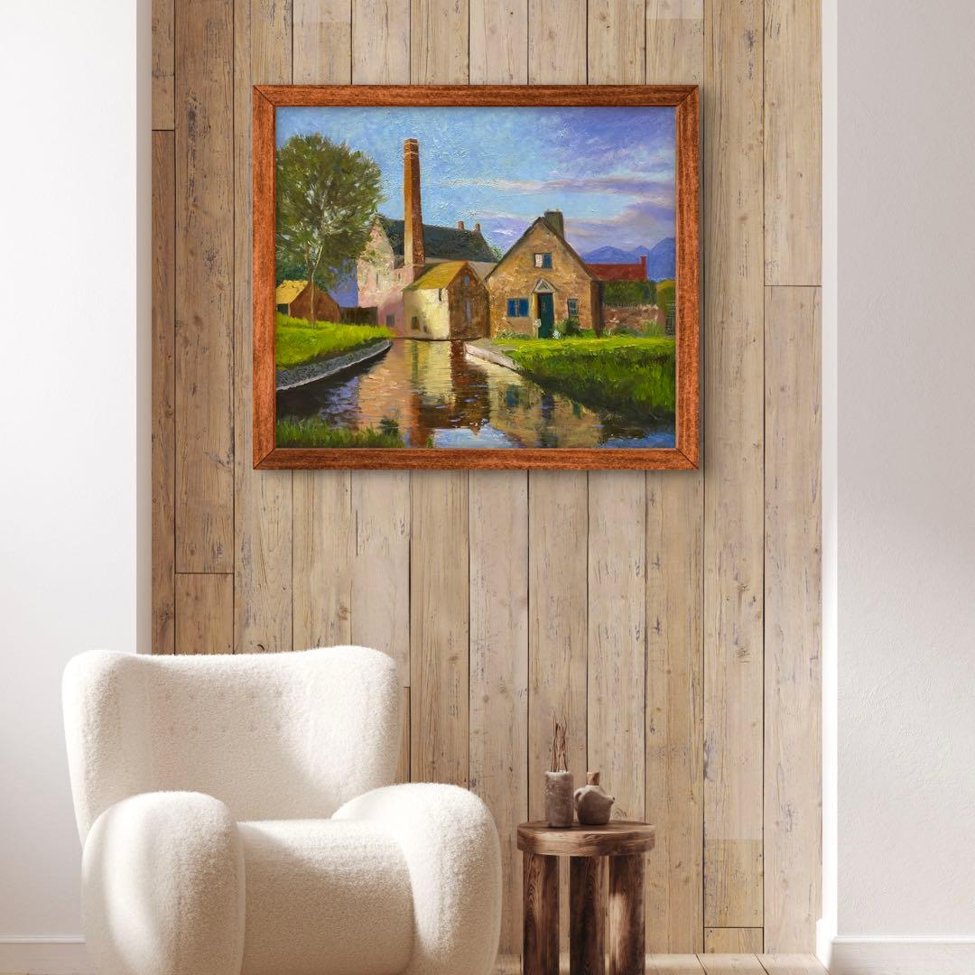 イギリスの田舎街 F10 風景画 油彩画 oil painting art