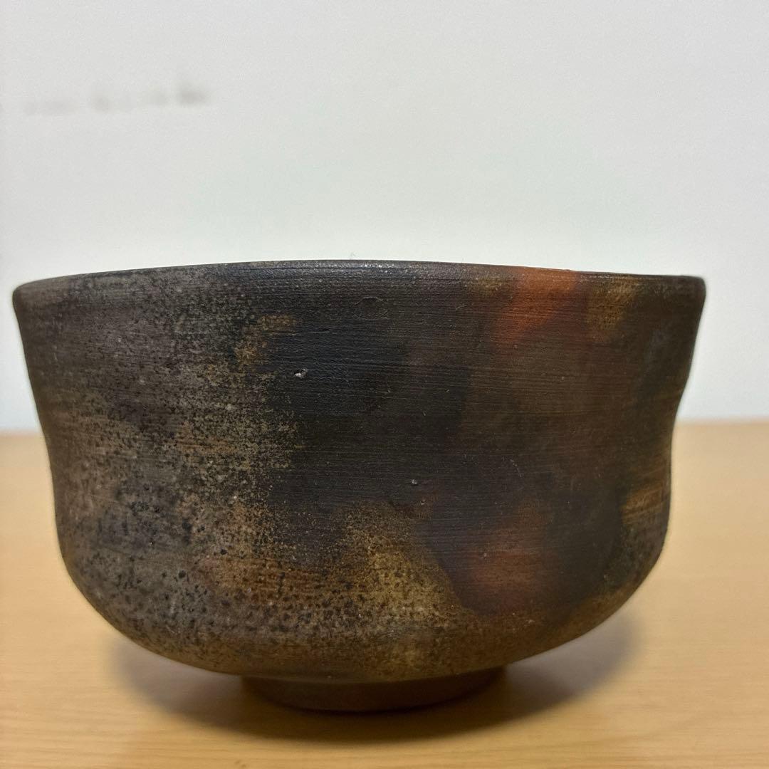 【名工・小西陶古】備前焼 抹茶茶碗 茶盌 共箱・真田紐付