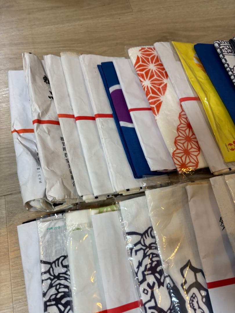 手ぬぐい 手拭い 生地 古布 粗品 昭和レトロ 長期保管品　60枚　まとめて