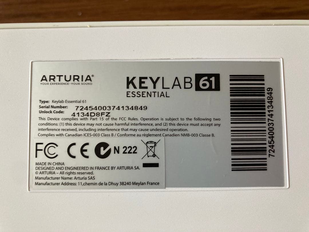 ARTURIA KEYLAB 61 MIDIコントローラー　動作品