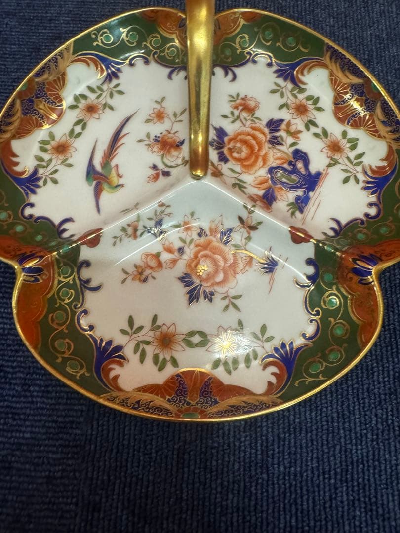 1791  オールドノリタケ　花鳥文　皿　金彩