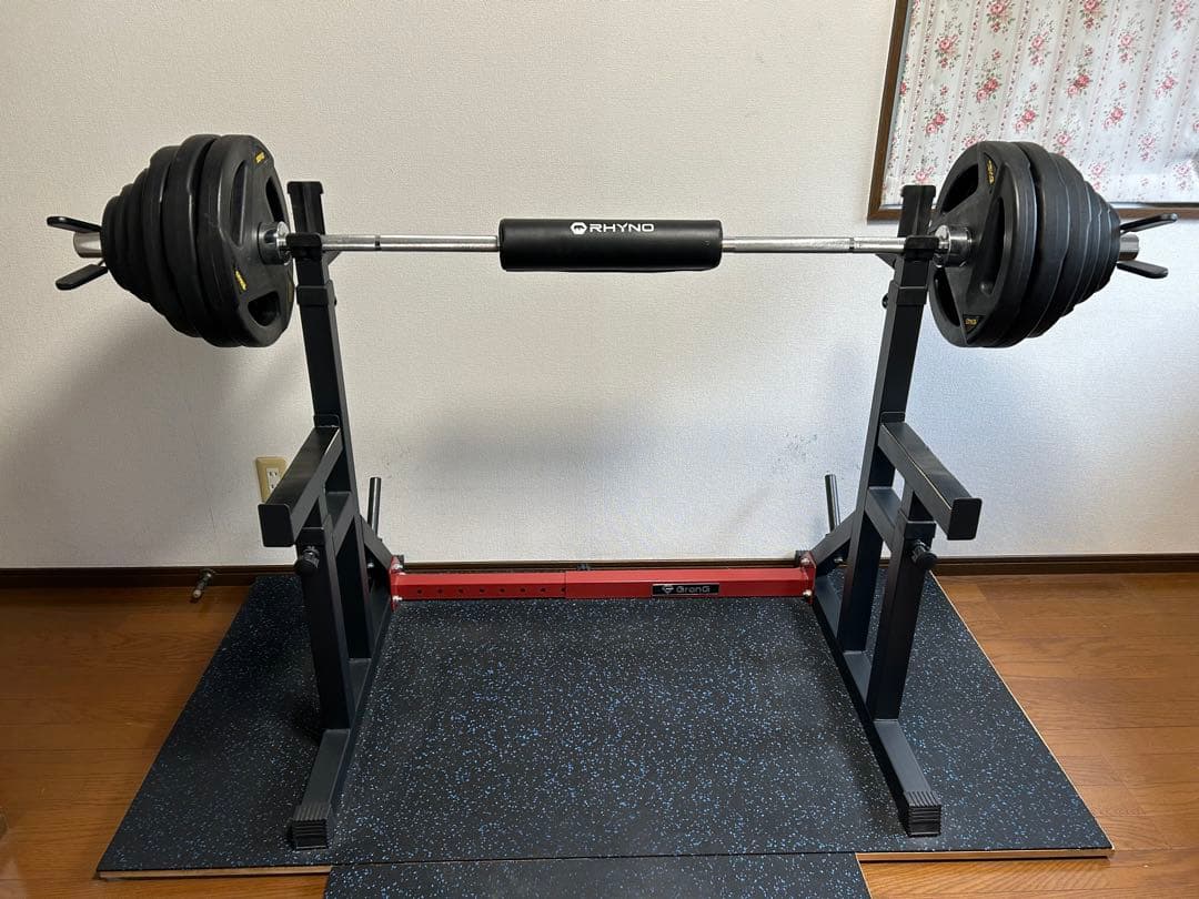 バーベルラックとプレートセット