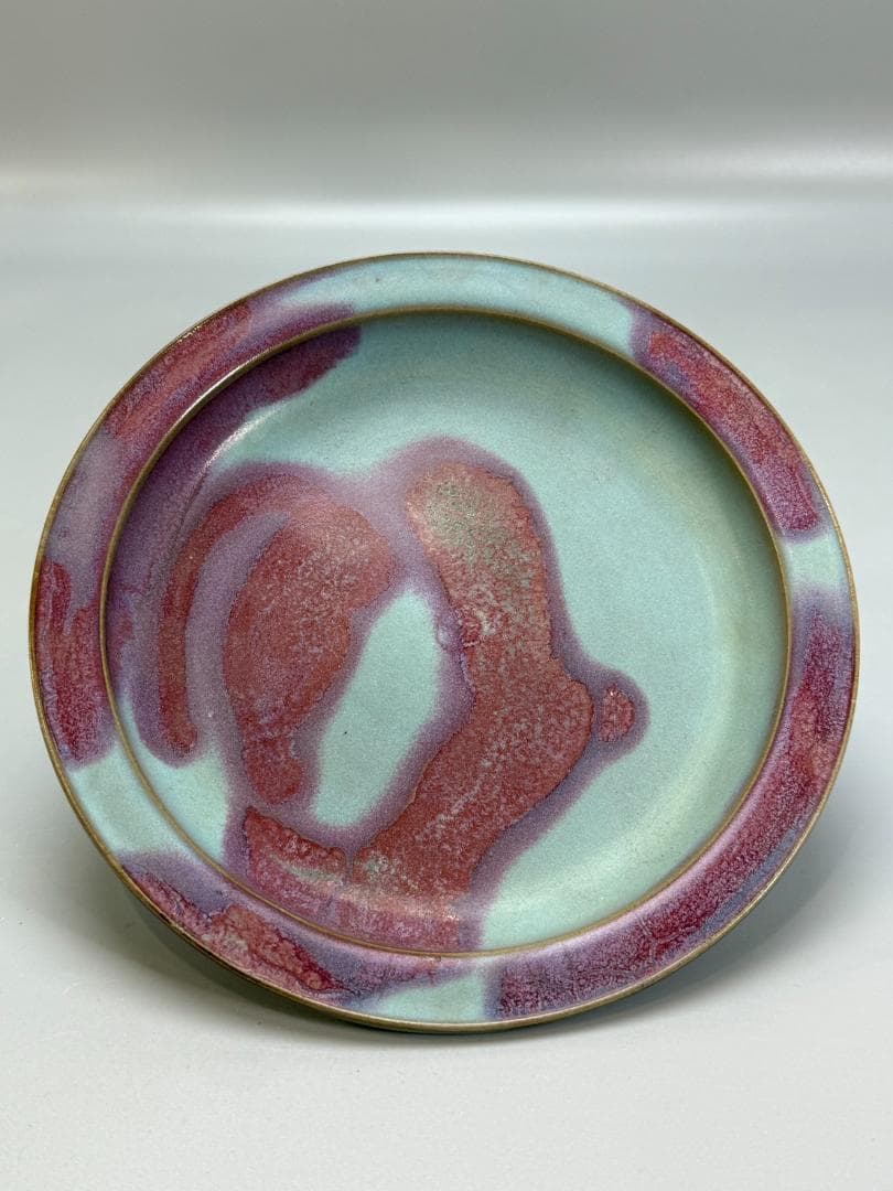 鈞窯天藍釉紫斑盤 宋時代 唐物 中国古玩 中国美術 DT076