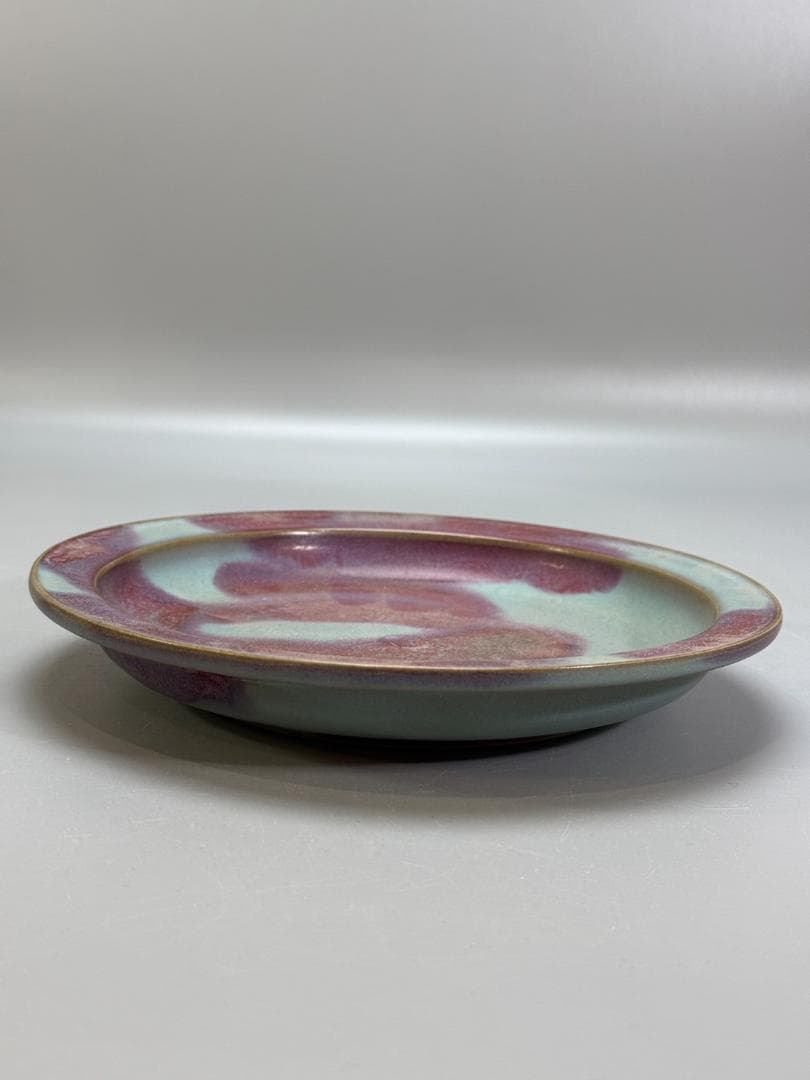 鈞窯天藍釉紫斑盤 宋時代 唐物 中国古玩 中国美術 DT076