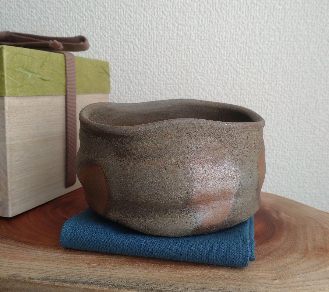 【窯変茶盌】中村和樹　観音土の緋色　中村六郎　中村眞　沓茶碗　古田織部