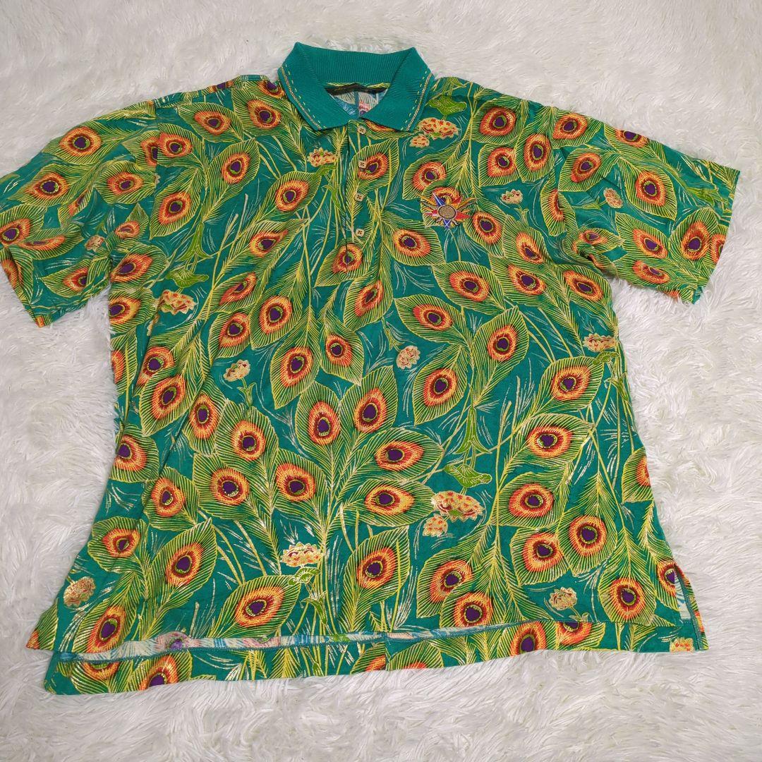 J's JUMBO ジャンボ尾崎 総柄　ポロシャツ 花柄　刺繍　サイズXL