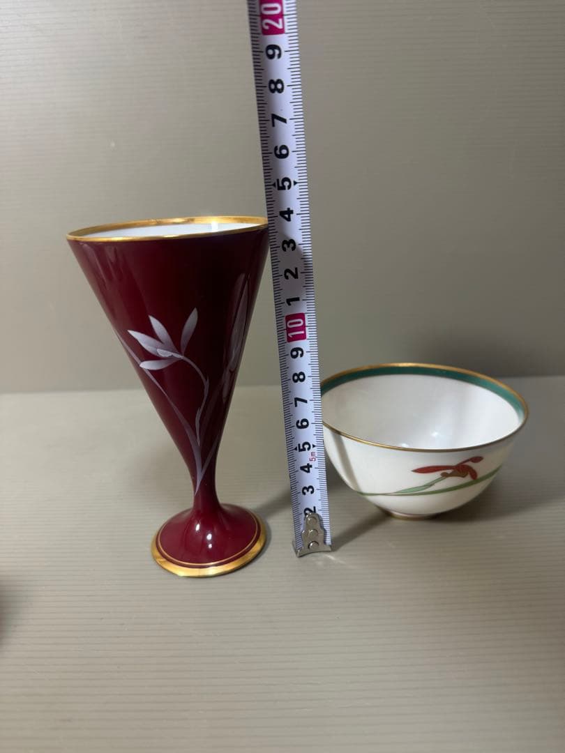 2185 香蘭社　ワインカップ1客　湯呑4客　金彩