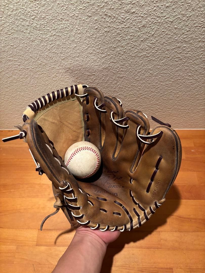 【即戦力】ミズノプロ波賀Japan 硬式 投手用グローブ　全紐交換・メンテ済み