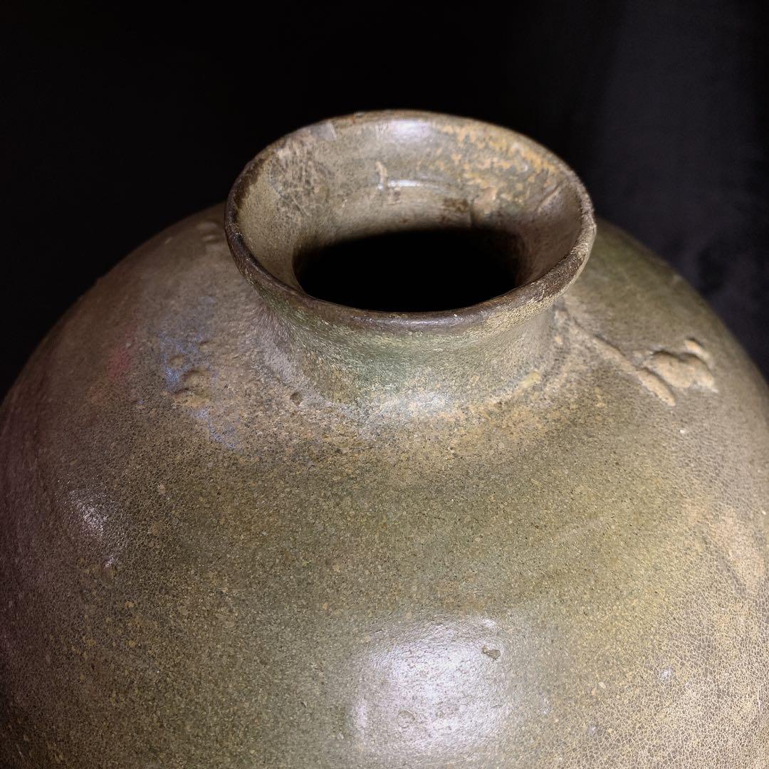 李朝　青磁器　壺　花瓶　朝鮮　韓国　骨董