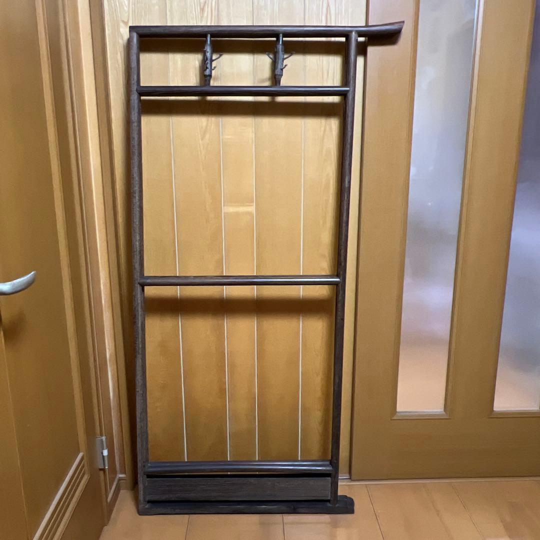 衣紋掛け　木製コーナー型衣桁 4フック付き